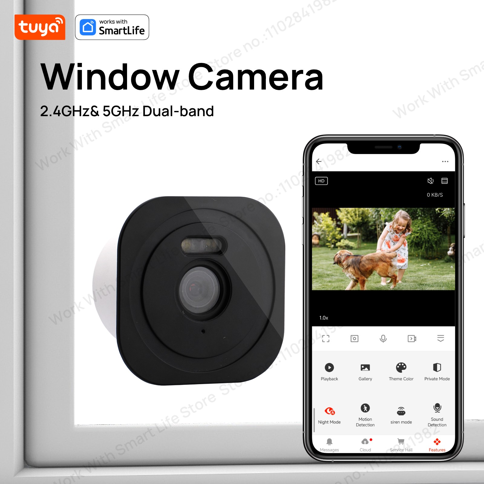 Eufy Camera E220 - 3MP 2K Tuya-raamcamera, 2,4 GHz en