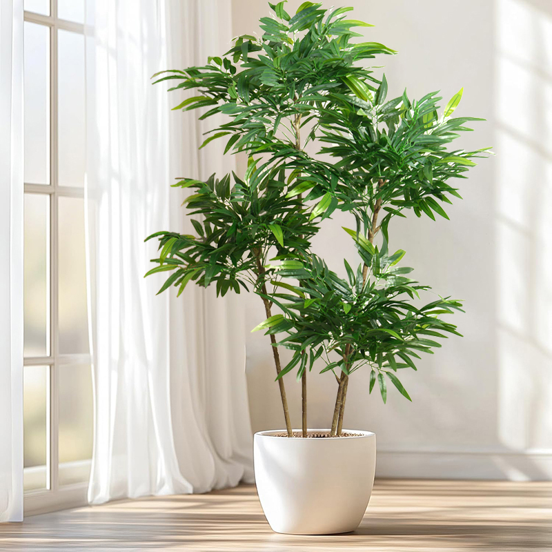 Ficus Lyrata Tree - 80-180cm Grote Kunstmatige Bamboe Bladeren Boom